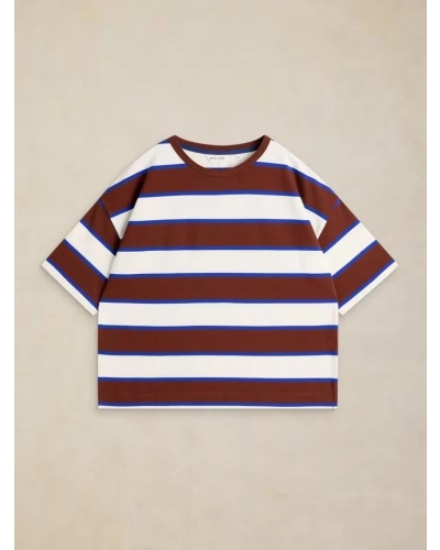 White Stuff Kat stripe midweight tee brown multi