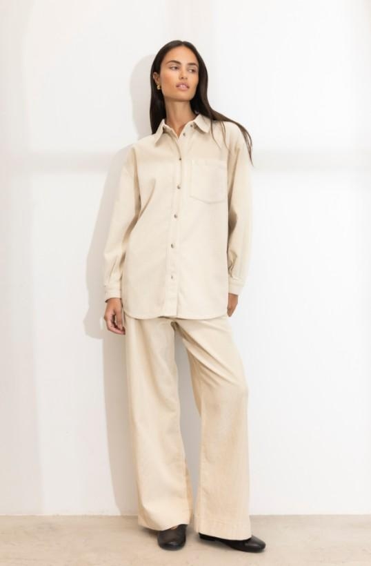Camilla Pihl Alex cord shirt greige