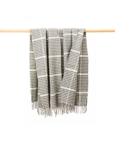 John Hanly grey/white herringbone check