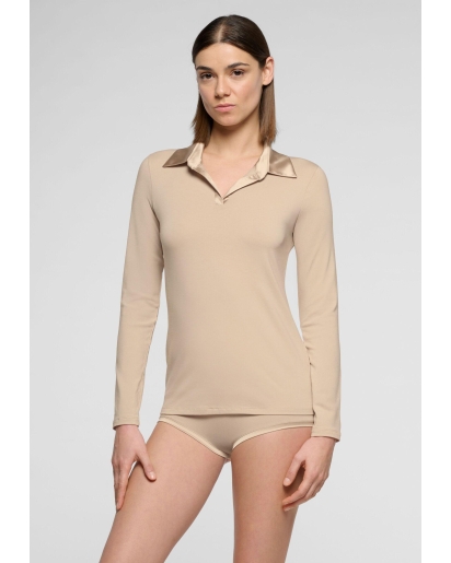 OROBLU Oroblu Perfect line cotton - Polo shirt long sleeve
