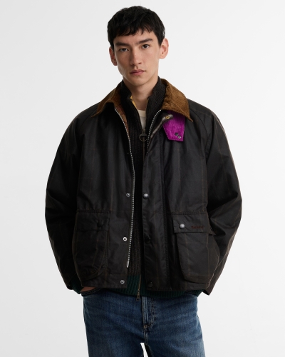 Babour x Paul Smith Transport windowpane wax jacket rustic/bark