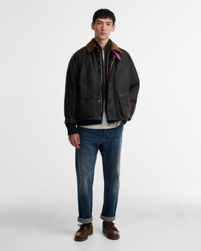 Babour x Paul Smith Transport windowpane wax jacket rustic/bark