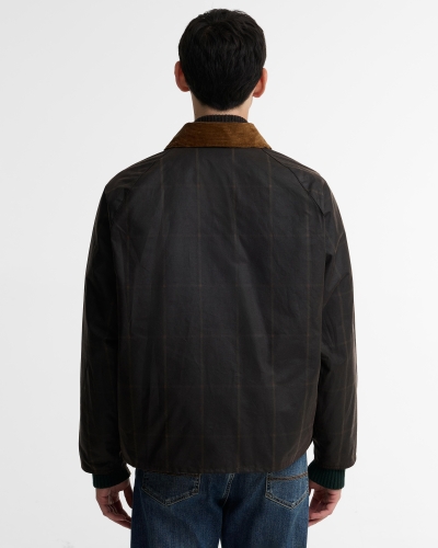 Babour x Paul Smith Transport windowpane wax jacket rustic/bark