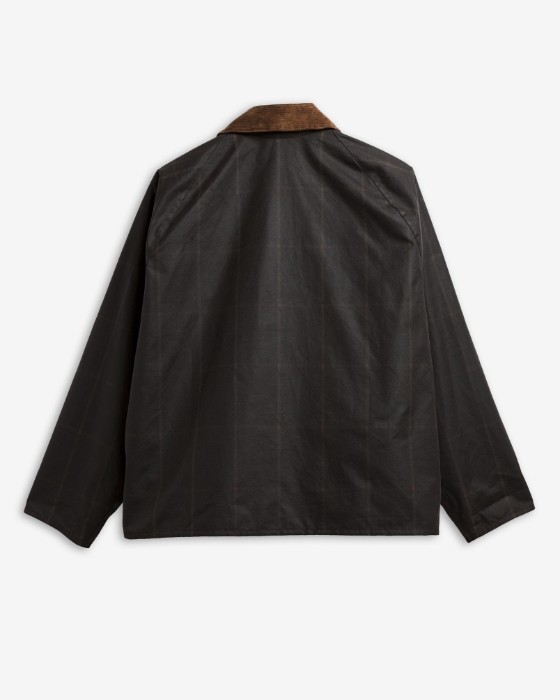 Babour x Paul Smith Transport windowpane wax jacket rustic/bark