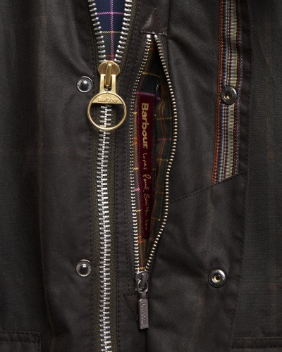 Babour x Paul Smith Transport windowpane wax jacket rustic/bark