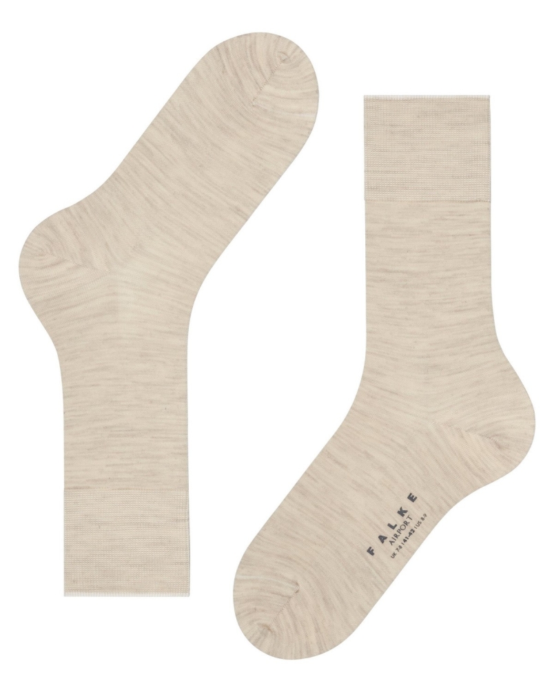 Falke Airport heren sokken beige melange