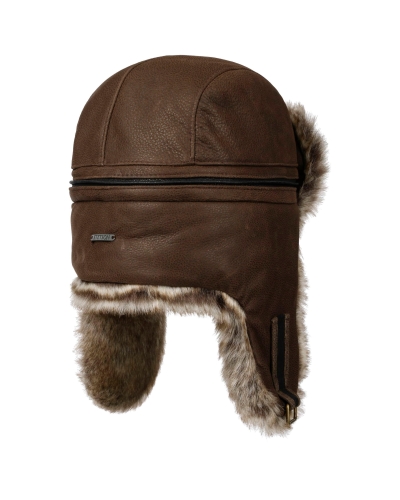 Stetson Bomber cap cowhide brown/black