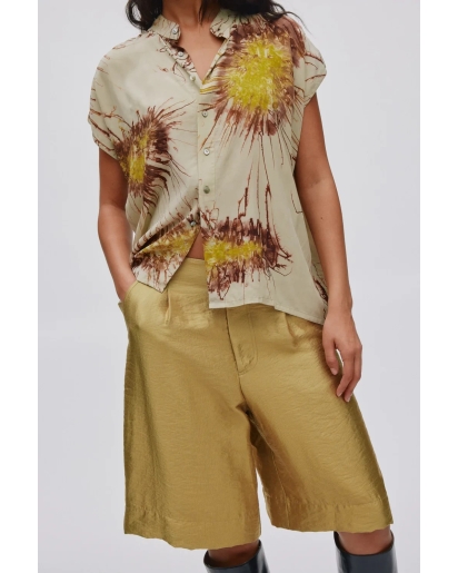 RABENS SALONER Rabens Saloner Feliza woven gold shorts