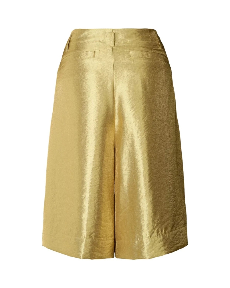 Rabens Saloner Feliza woven gold shorts gold