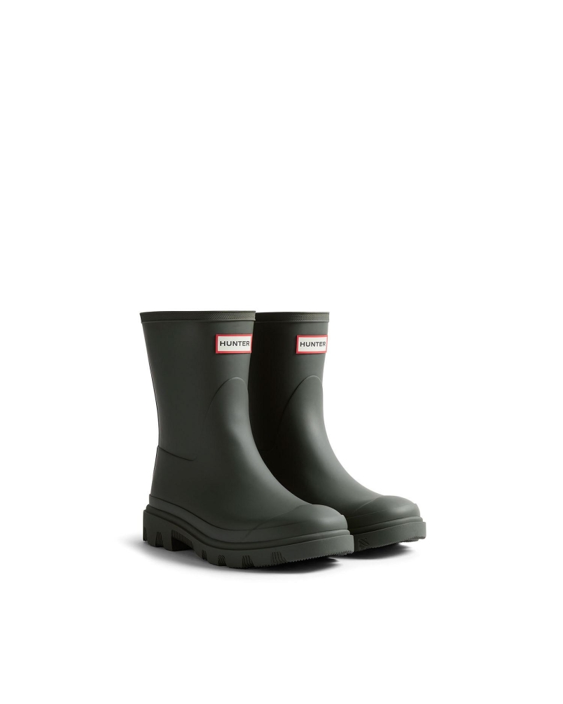 Hunter Unisex Downpour short wellington boots dark olive