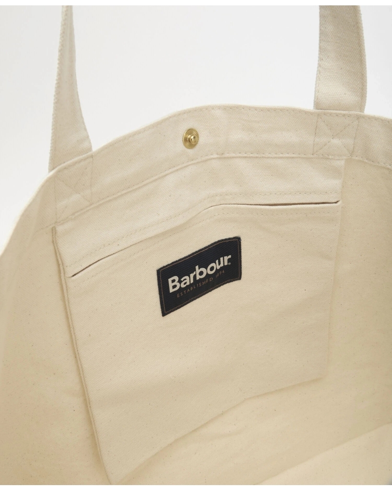 Barbour Script tote bag red logo
