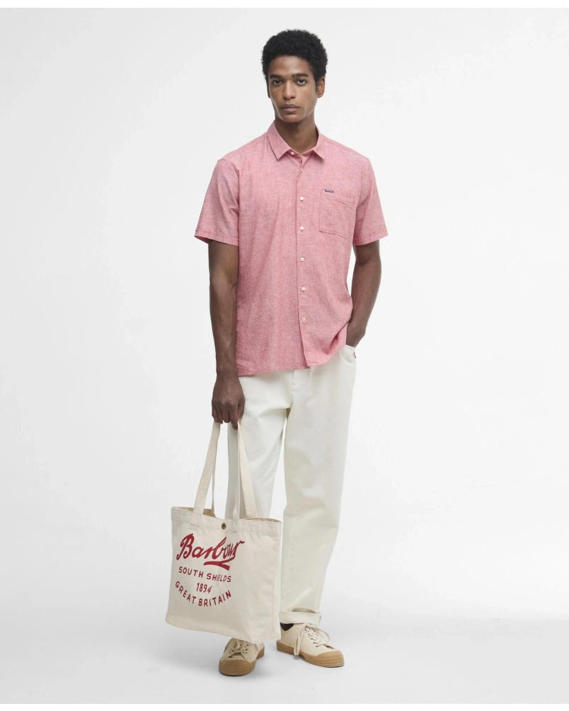Barbour Script tote bag red logo