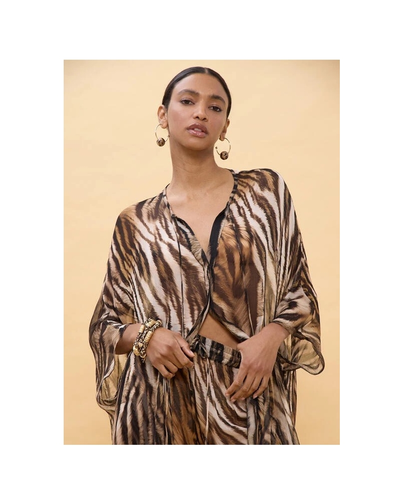 Lola Casademunt Zebra print shirt brown/black
