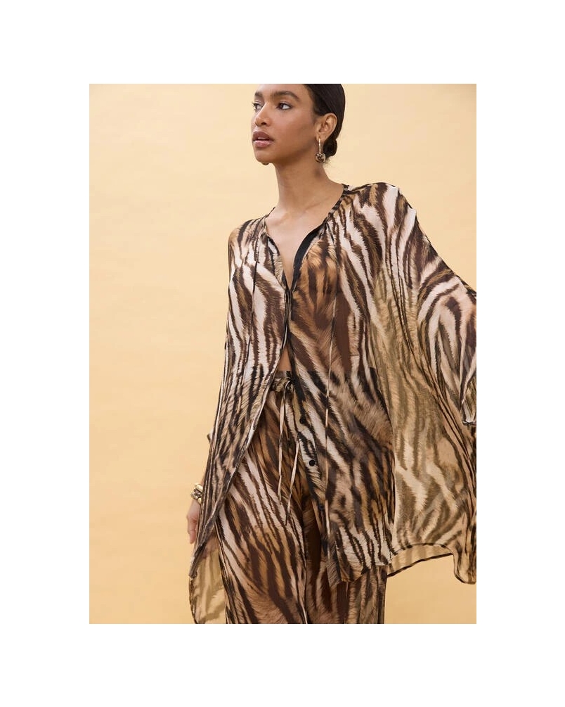 Lola Casademunt Zebra print shirt brown/black