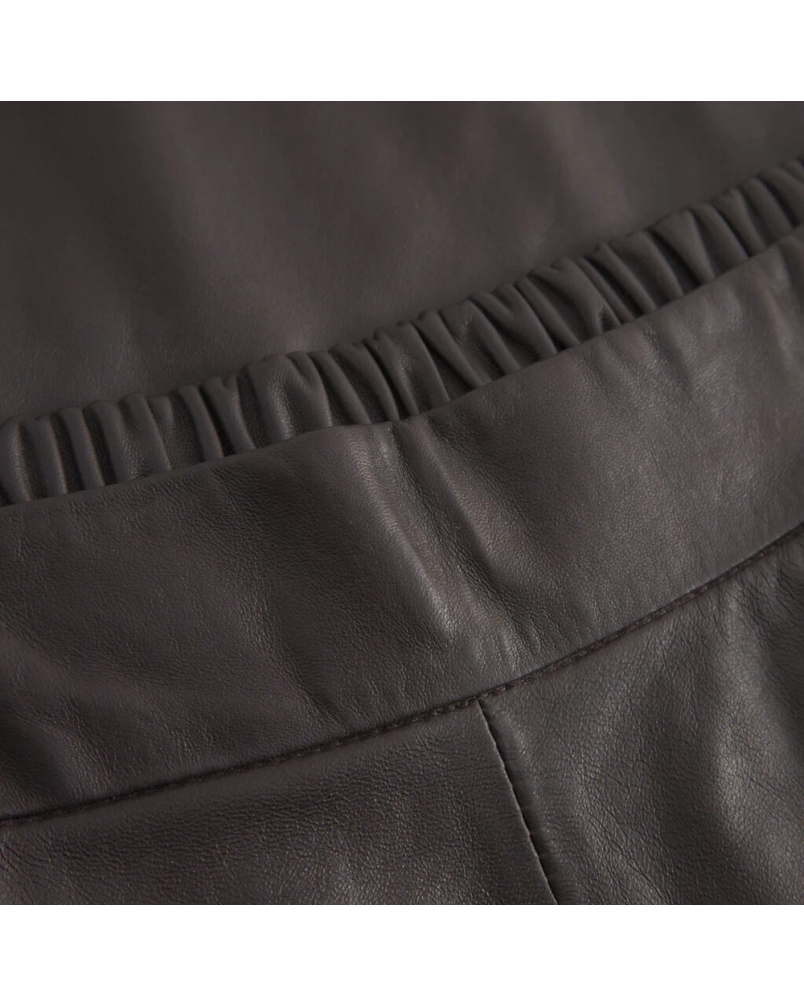 Depeche Dacy leather skirt 008 chocolate