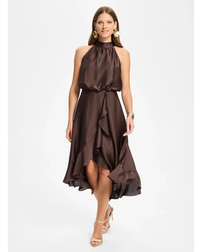 SWING Swing Satin cocktail dress brown