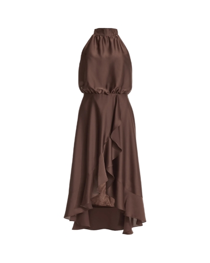 SWING Swing Satin cocktail dress brown