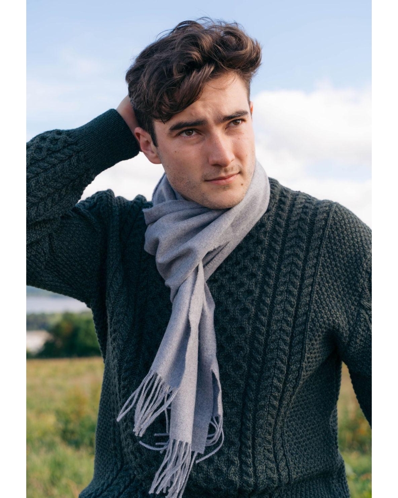 Merino Luxury Wool Scarf silver grey