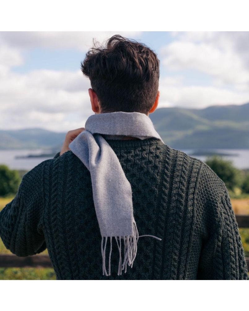 Merino Luxury Wool Scarf silver grey