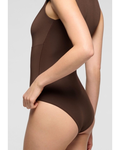 Oroblu Skinwear- Sleeveless body round neck dark brown