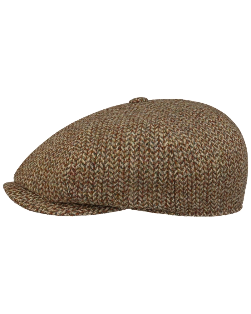 Stetson 8-Panel cap harris tweed brown