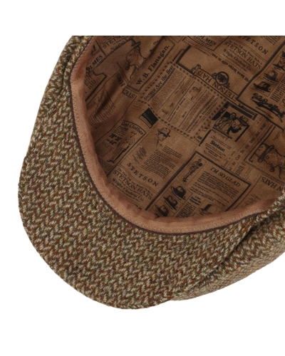 Stetson 8-Panel cap harris tweed brown