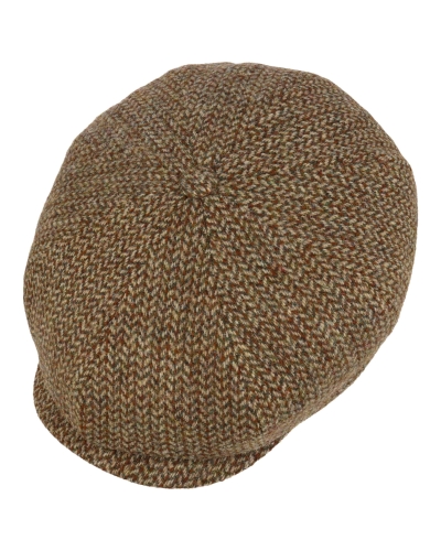Stetson 8-Panel cap harris tweed brown