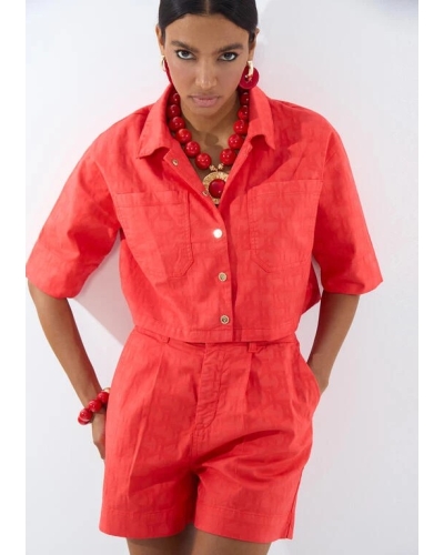 Lola Casademunt Short sleeve overshirt coral coral