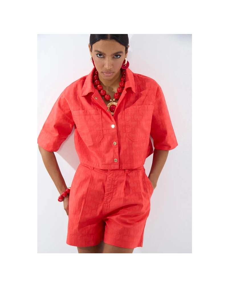 Lola Casademunt Short sleeve overshirt coral coral