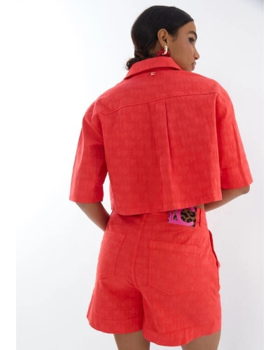 Lola Casademunt Short sleeve overshirt coral coral