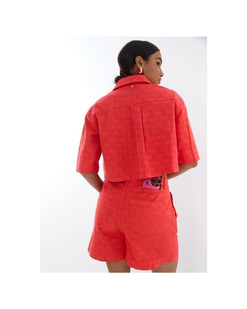 Lola Casademunt Short sleeve overshirt coral coral