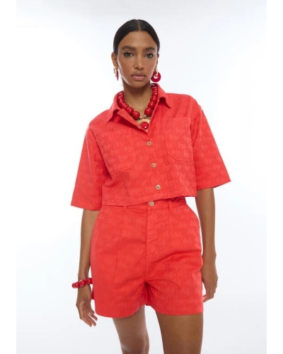 Lola Casademunt Short sleeve overshirt coral coral