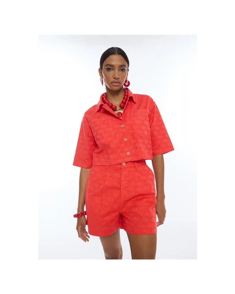 Lola Casademunt Short sleeve overshirt coral coral