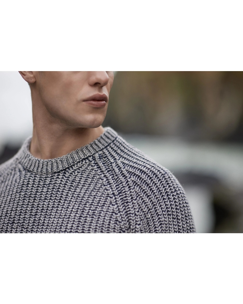 Fisherman Chunky ribbed sweater porrigde/navy