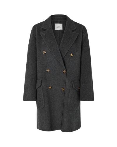 Rabens Saloner Leanna - Double felt wool coat dark grey melange