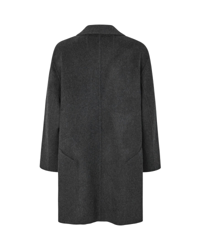 Rabens Saloner Leanna - Double felt wool coat dark grey melange