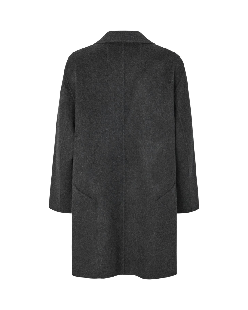 Rabens Saloner Leanna - Double felt wool coat dark grey melange