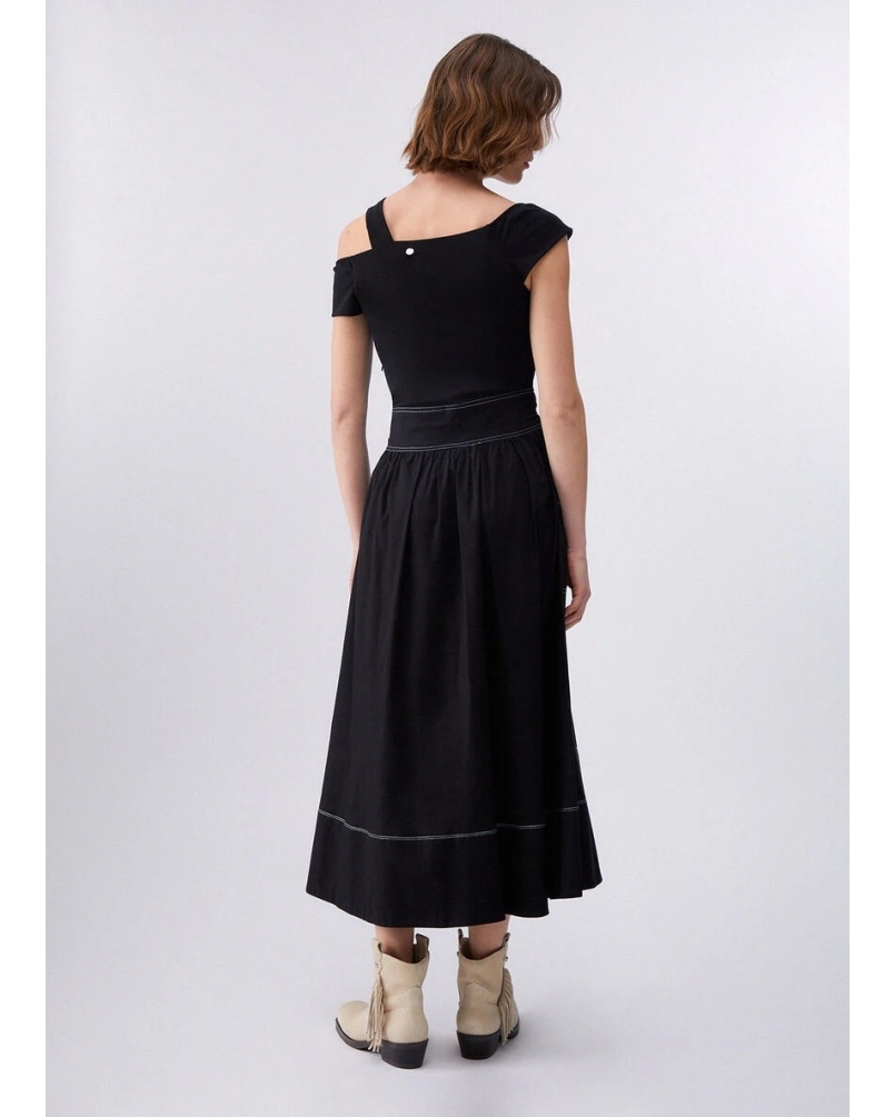 Liu Jo Dress with Bardot neckline black/black