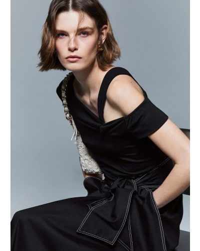 Liu Jo Dress with Bardot neckline black/black