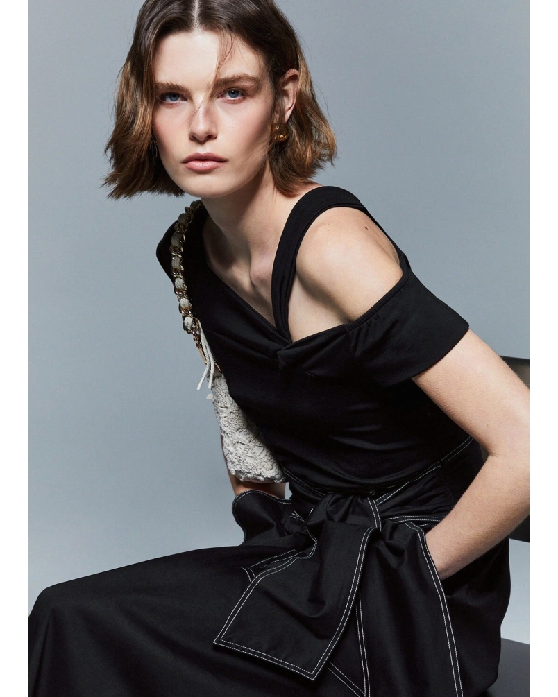 Liu Jo Dress with Bardot neckline black/black
