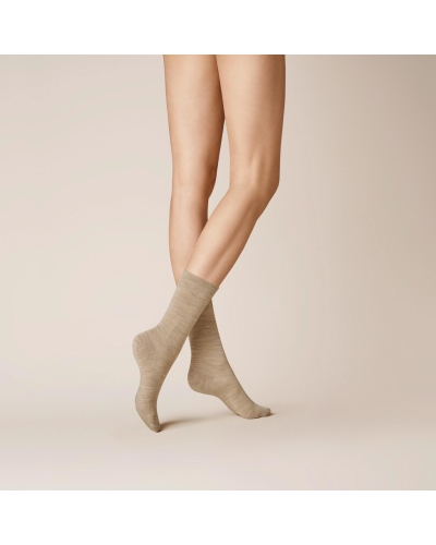 Kunert Soft wool cotton socks beige-melange