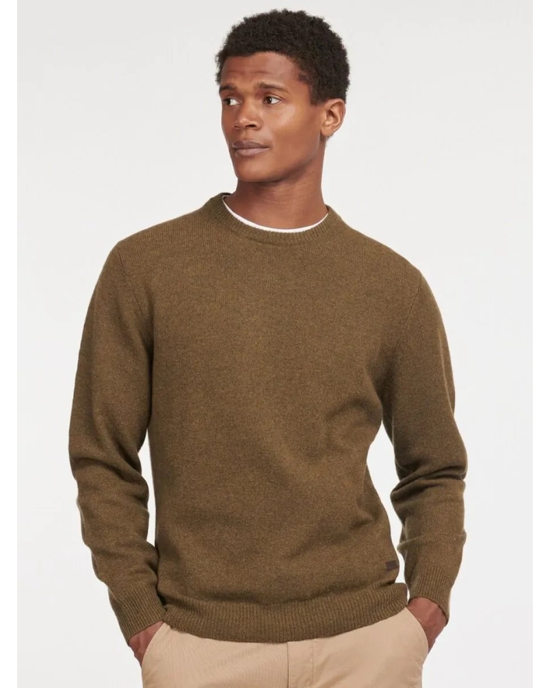 Barbour Essential patch crew neck sweater willow green