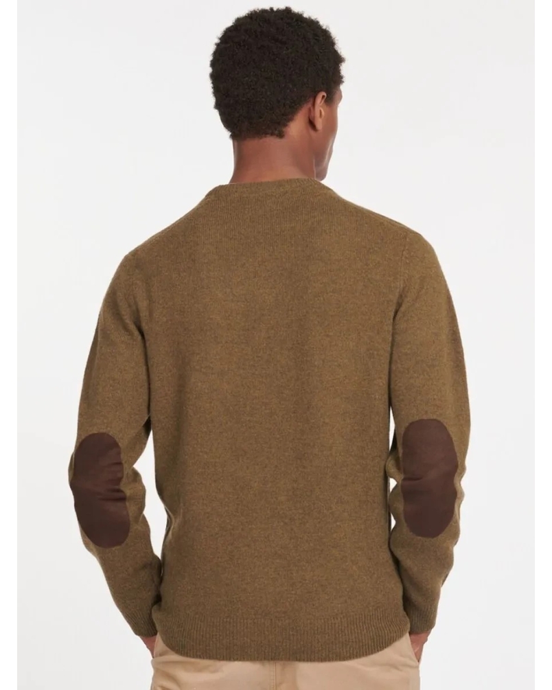 Barbour Essential patch crew neck sweater willow green