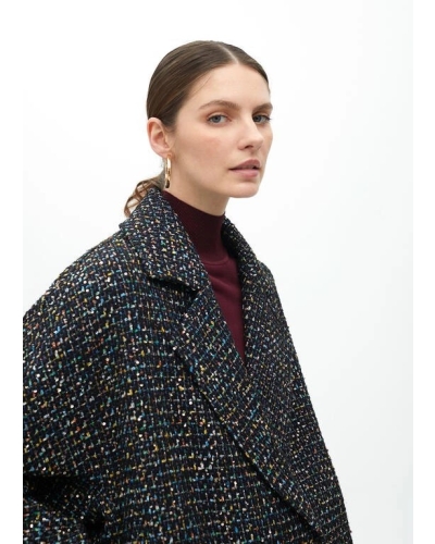 MULTICOLOR TWEED JACKET negro-azul