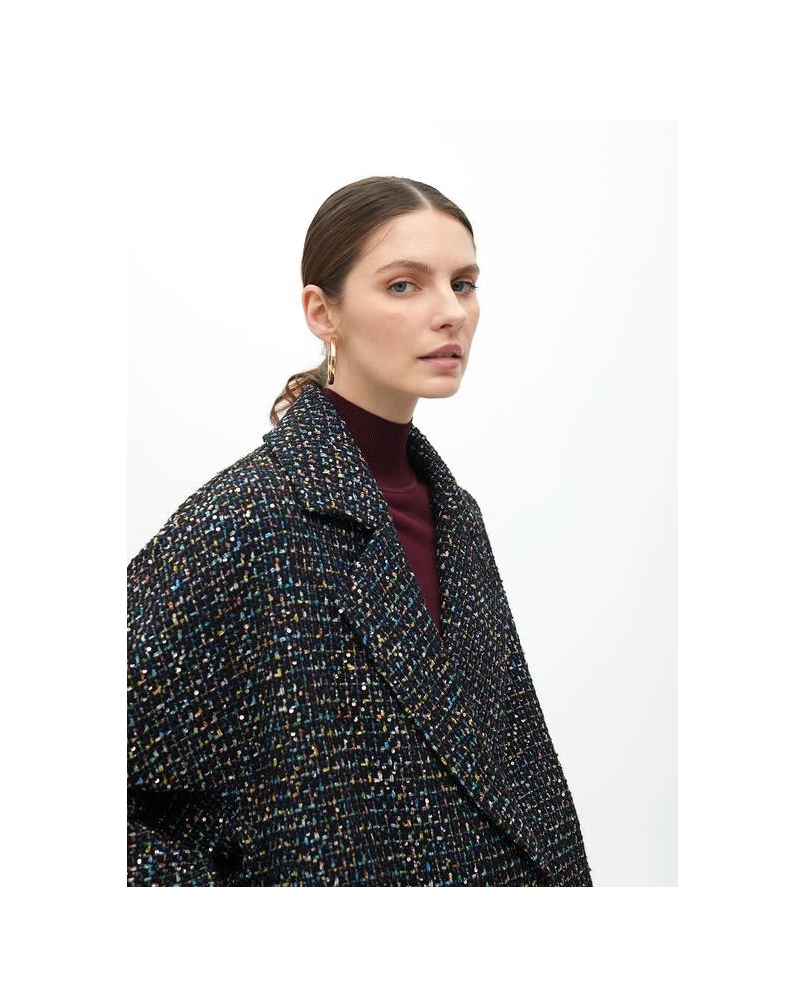 MULTICOLOR TWEED JACKET negro-azul