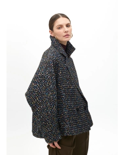 MULTICOLOR TWEED JACKET negro-azul