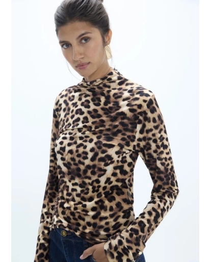 LOLA CASADEMUNT Lola Casademunt High neck leopard top