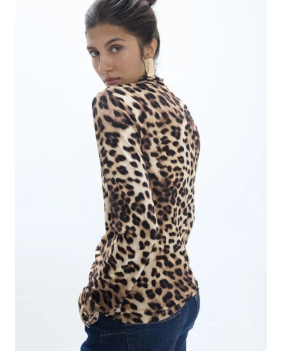 Lola Casademunt High neck leopard top marron/multicolor