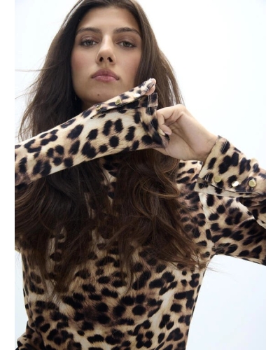 Lola Casademunt High neck leopard top marron/multicolor