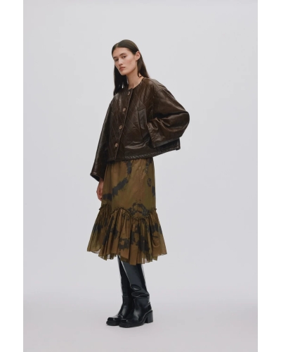 Rabens Saloner berra leather jacket olive